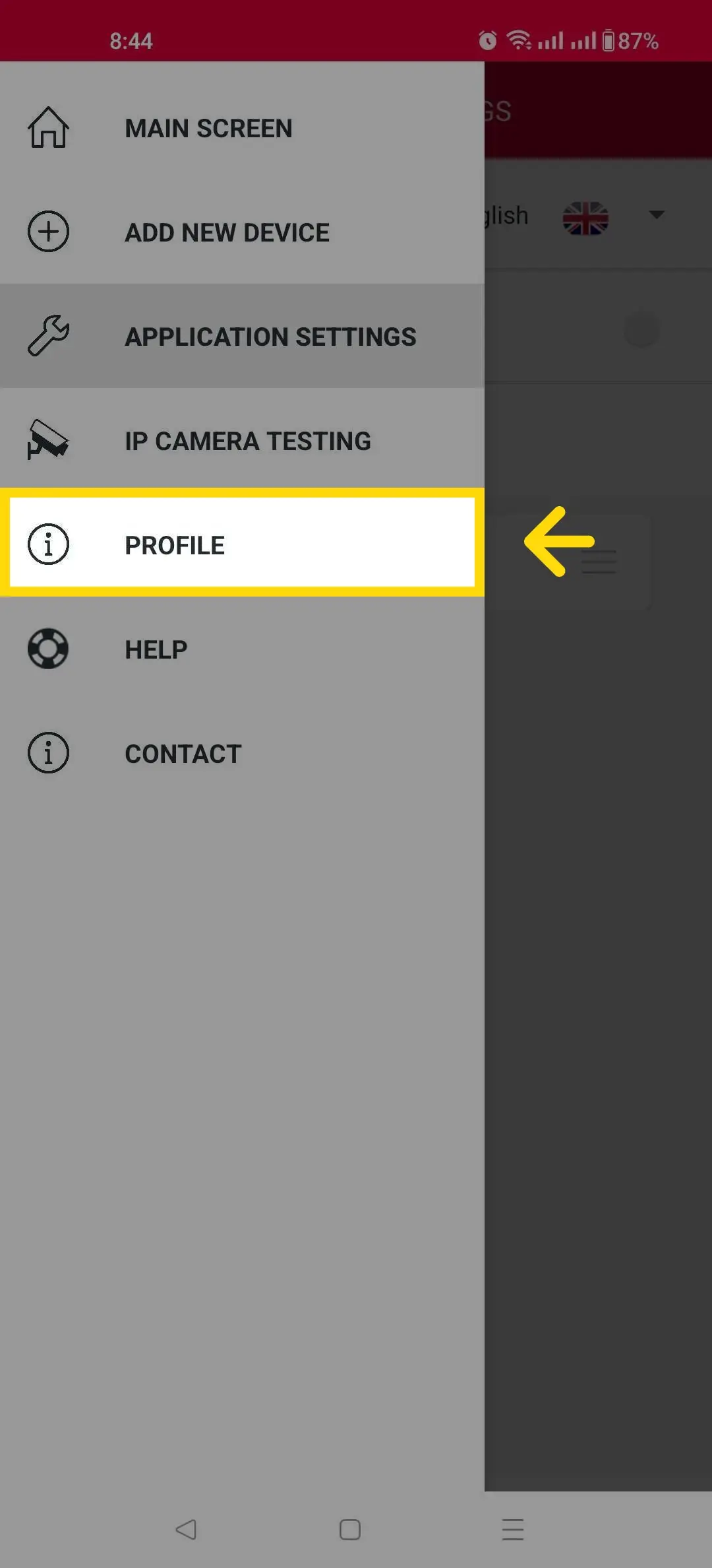 Gate Control user app profil